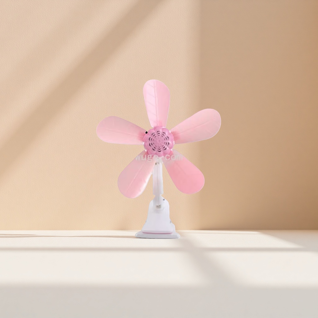 Pink five-blade fan, home silent floor fan, desktop small fan, summer cooling wonder details Picture