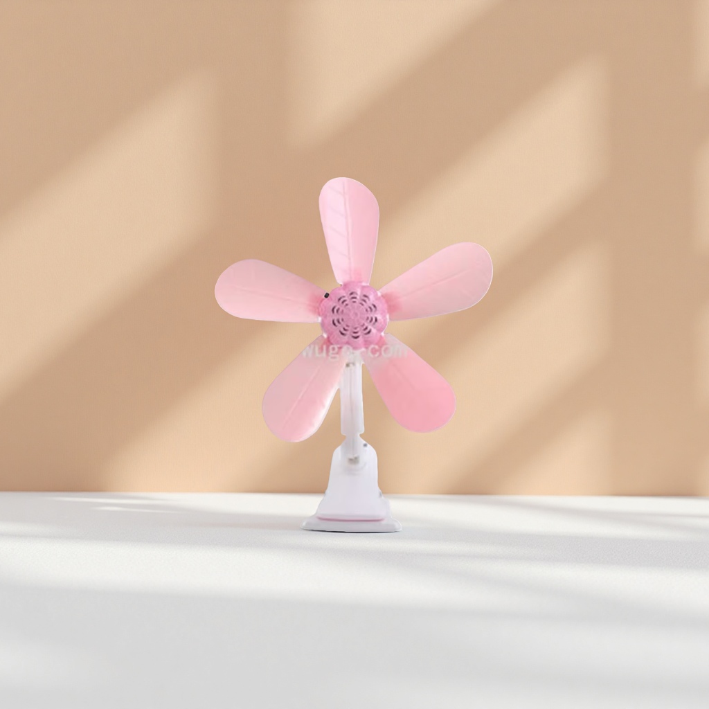 Pink five-blade fan, home silent floor fan, desktop small fan, summer cooling wonder