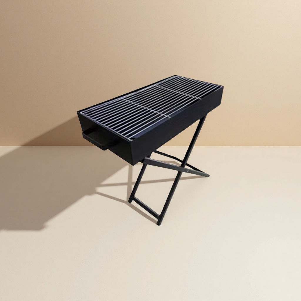 Black portable grill, outdoor camping barbecue grill, folding barbecue grill, small household size Specification image