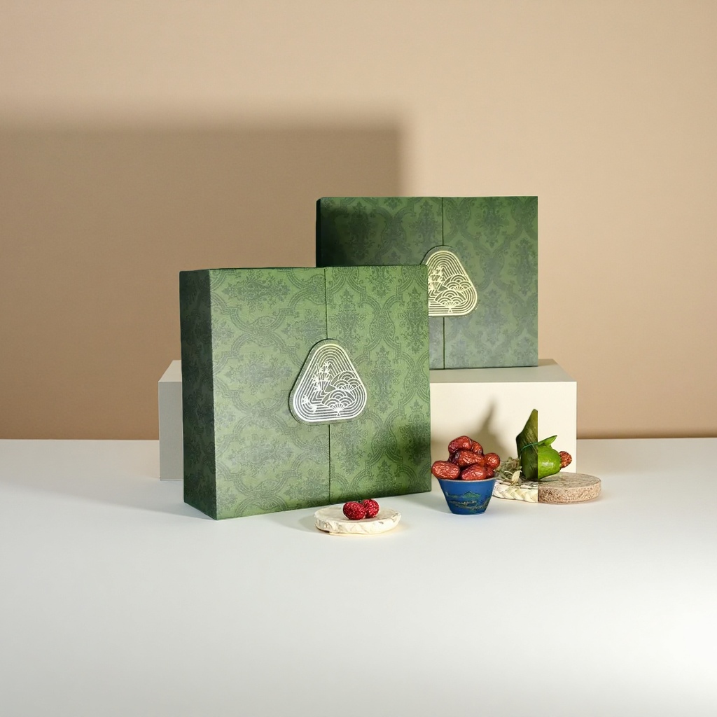 Paquete de caja de regalo de patrón verde exquisito adecuado para regalos fiesta boda universal Specification image