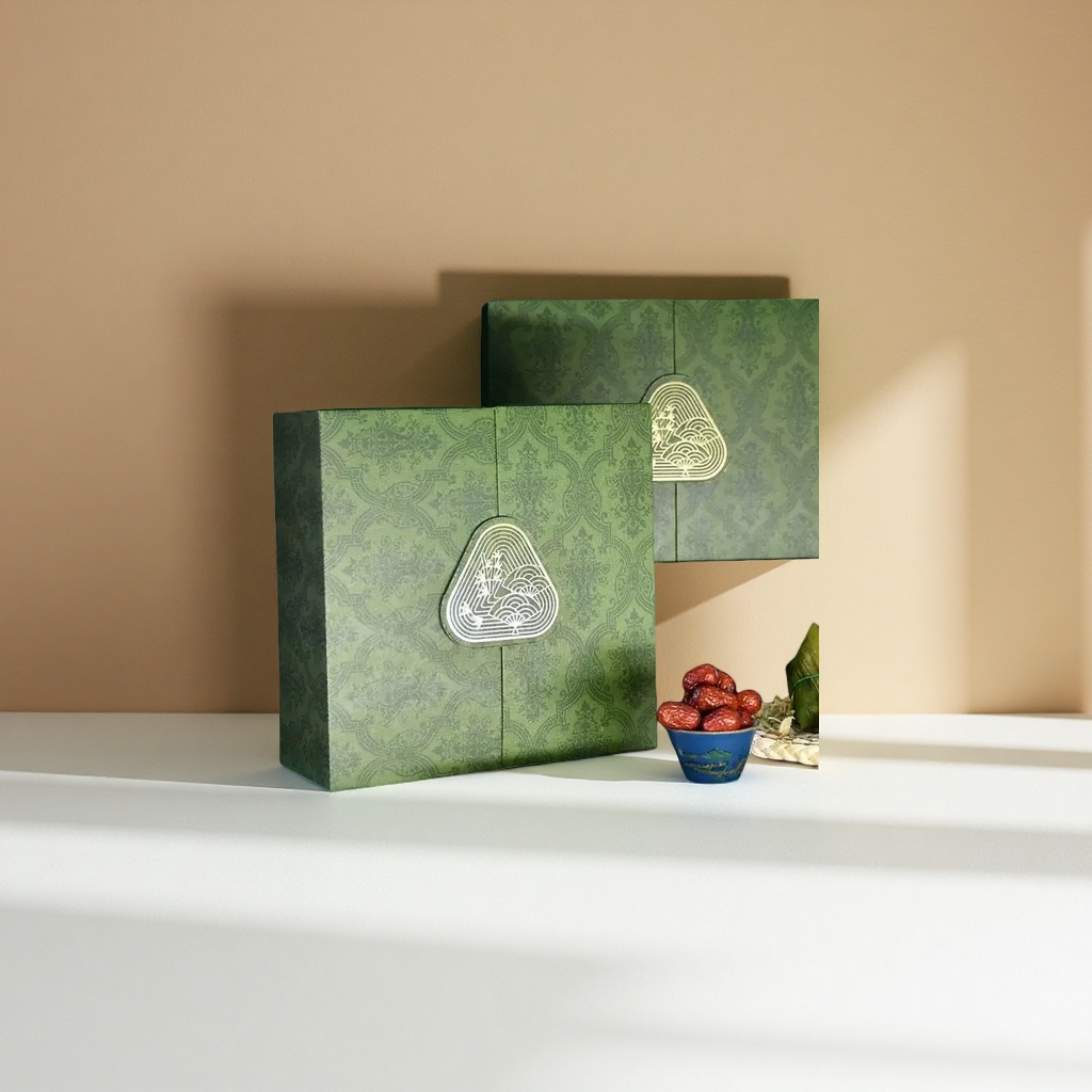Paquete de caja de regalo de patrón verde exquisito adecuado para regalos fiesta boda universal