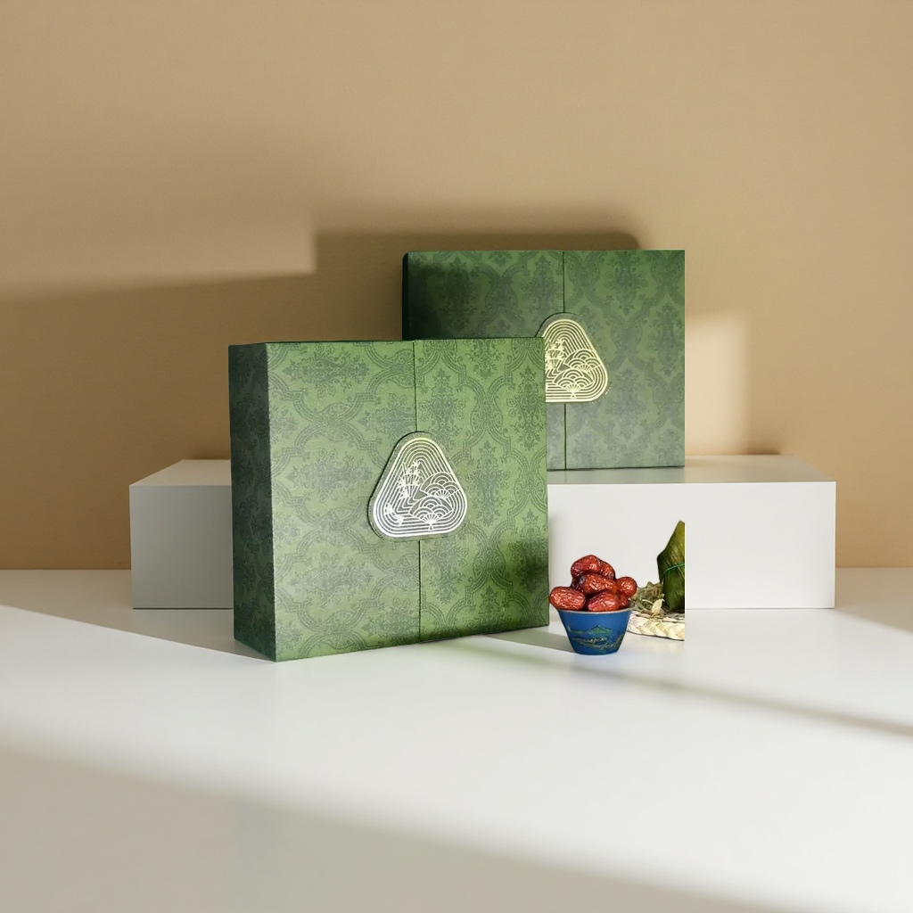 Paquete de caja de regalo de patrón verde exquisito adecuado para regalos fiesta boda universal Application Scenario