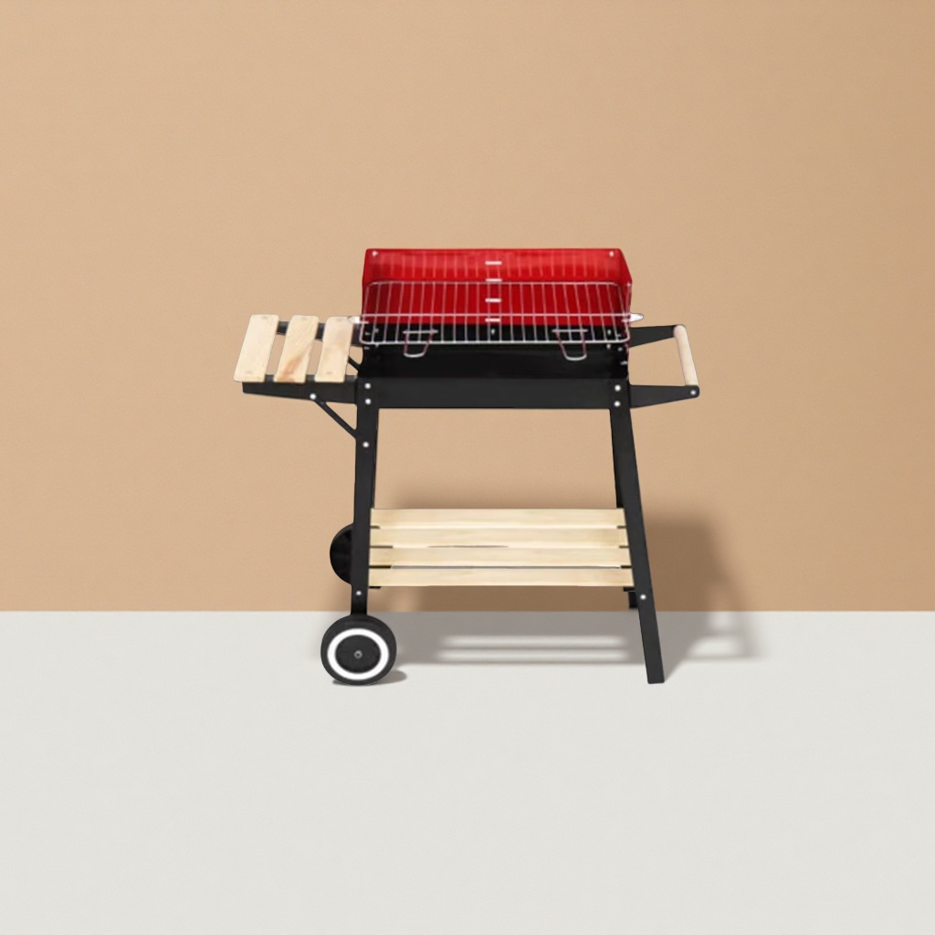 Red grill, outdoor portable barbecue grill, stainless steel barbecue grill, barbecue accessories