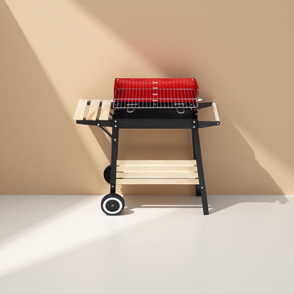 Red grill, outdoor portable barbecue grill, stainless steel barbecue grill, barbecue accessories Application Scenario