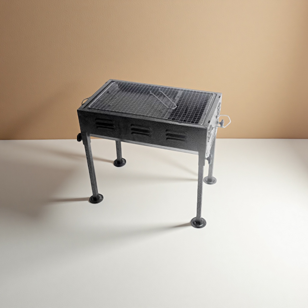 Black portable stainless steel barbecue grill, home, outdoor and camping folding grill