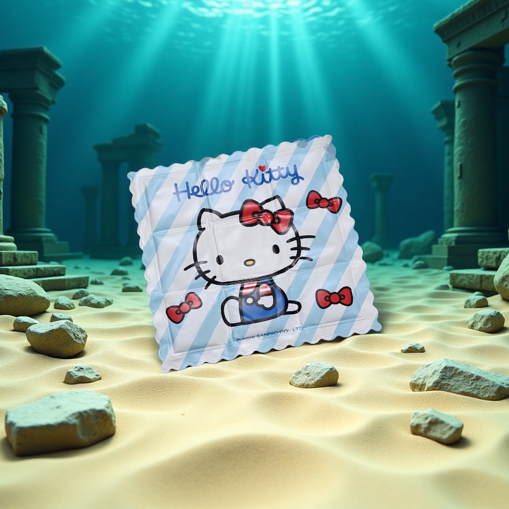 Hello Kitty蓝白条纹冰垫 夏季降温透气凝胶坐垫