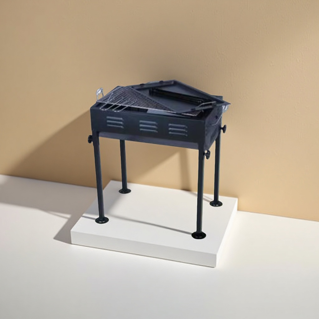 Black portable stainless steel barbecue grill, home outdoor camping barbecue grill Application Scenario