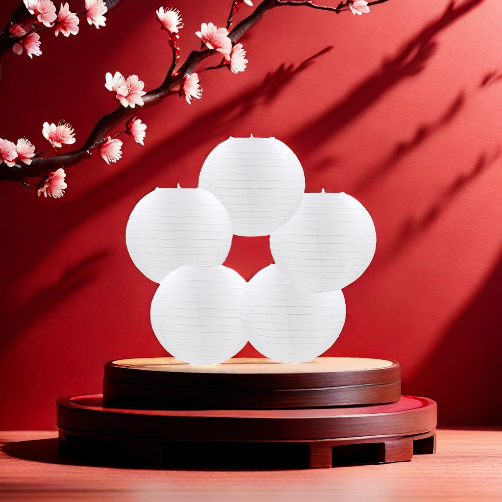 白色纸灯笼细节图