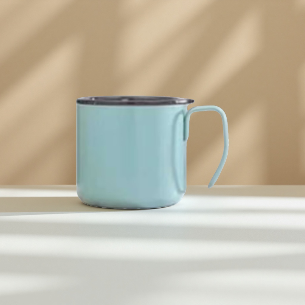 浅绿色陶瓷马克杯 家用简约水杯 茶杯咖啡杯