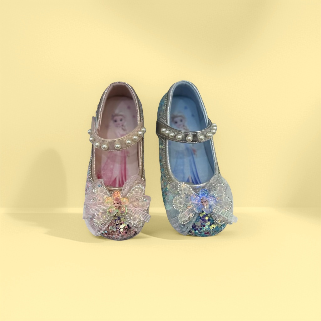 Pink and blue sequined princess shoes, girls' casual shoes, sweet style children's shoes details Picture