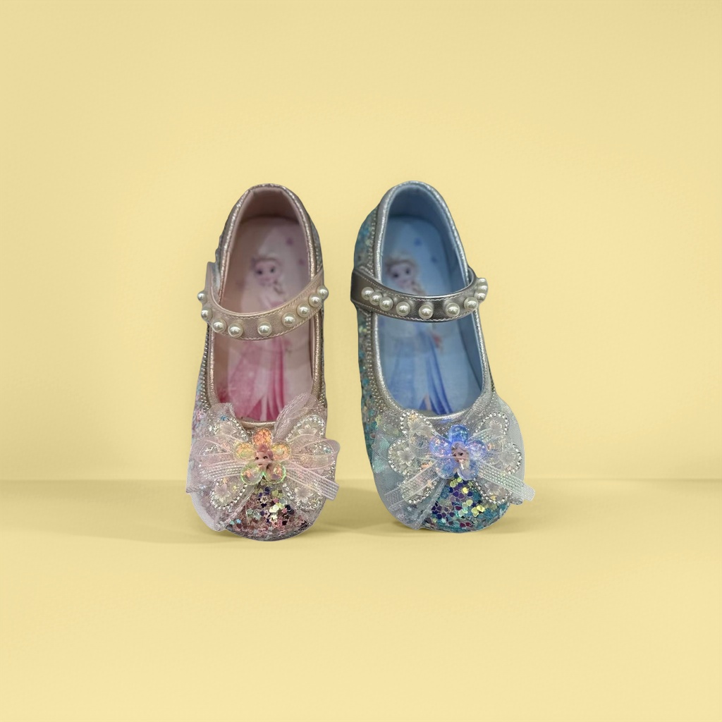 Pink and blue sequined princess shoes, girls' casual shoes, sweet style children's shoes Item Picture