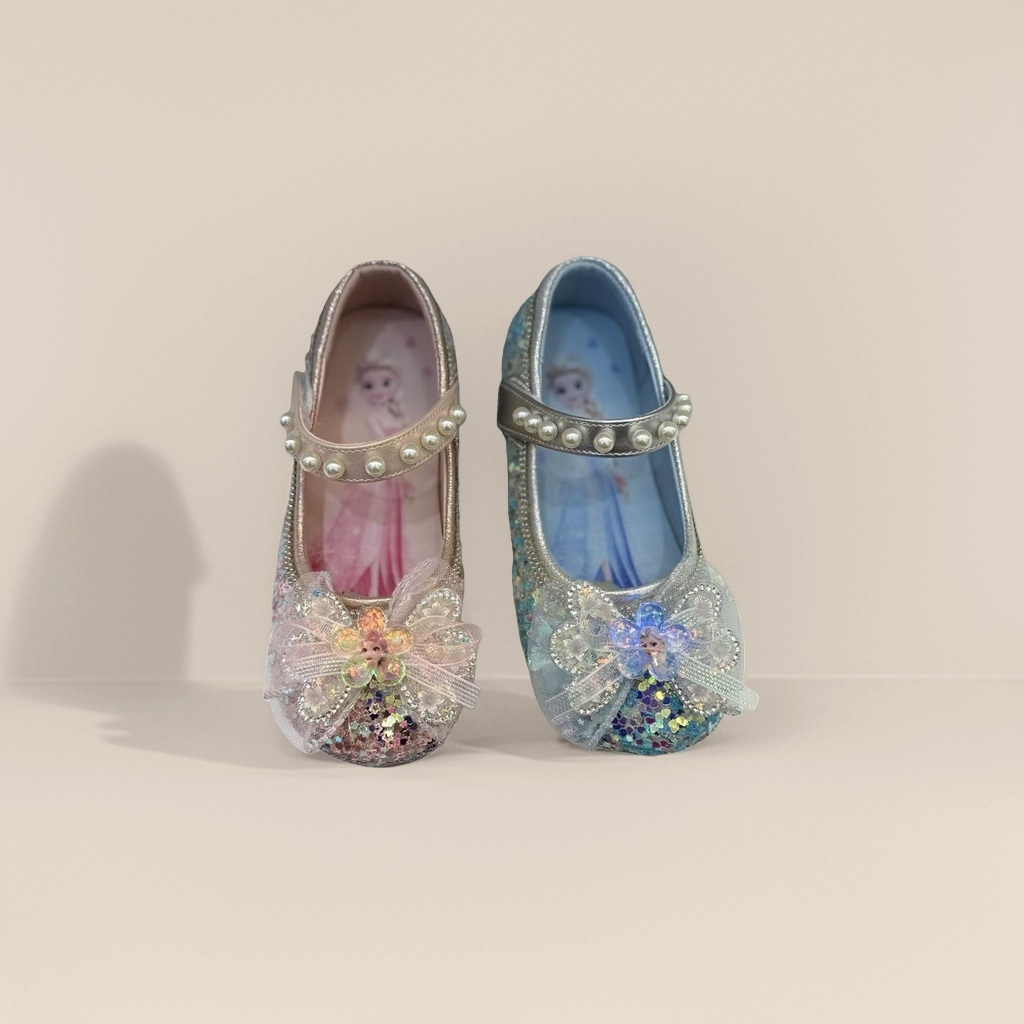 Pink and blue sequined princess shoes, girls' casual shoes, sweet style children's shoes Specification image