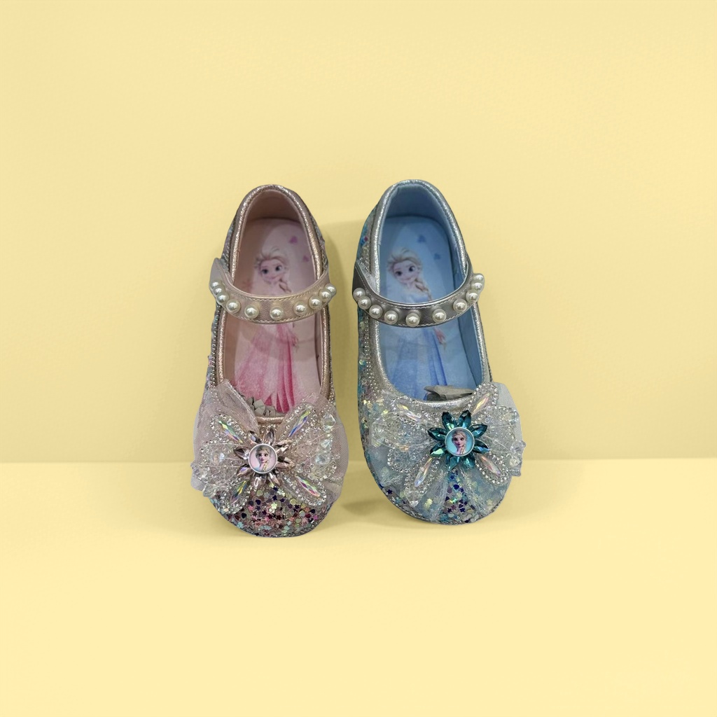 Disney's Frozen princess shoes for girls are decorated with pink and blue sequins details Picture