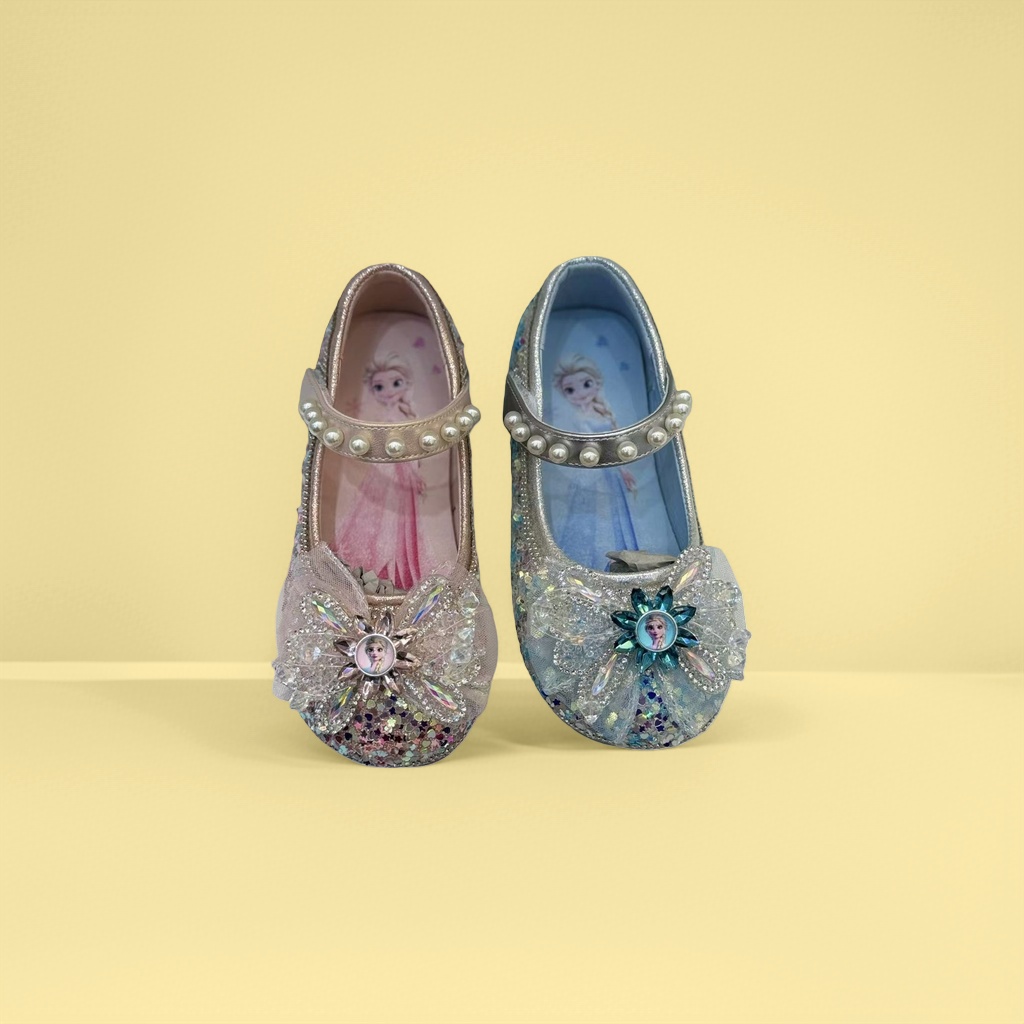Disney's Frozen princess shoes for girls are decorated with pink and blue sequins Item Picture