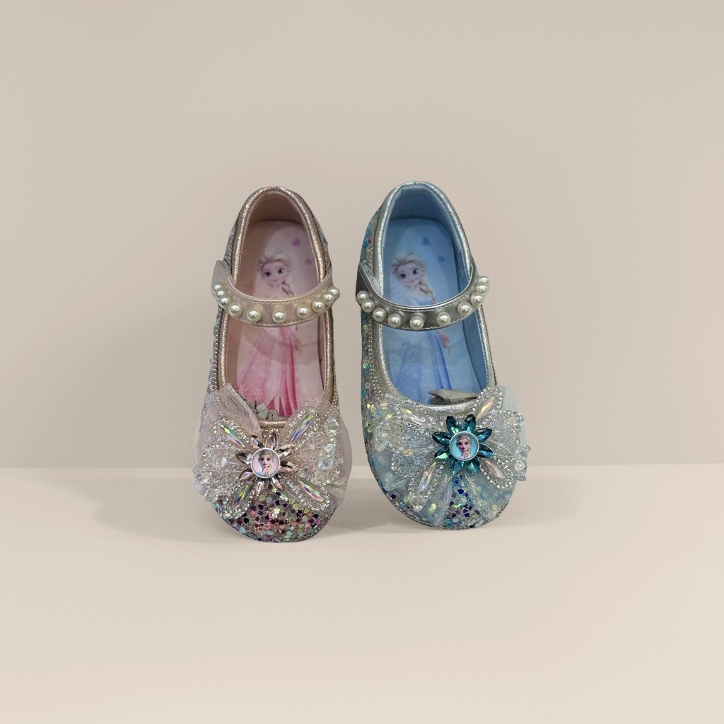 Disney's Frozen princess shoes for girls are decorated with pink and blue sequins Specification image