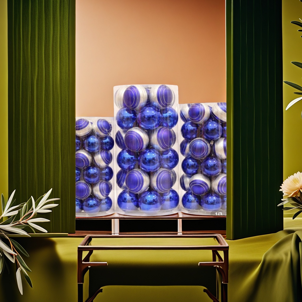 Blue Christmas ball decorative items, festive atmosphere hanging decorations, home furnishings, gift box set