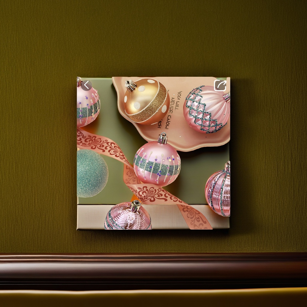 Pink and gold Christmas ball holiday decoration pendant set for home atmosphere arrangement details Picture