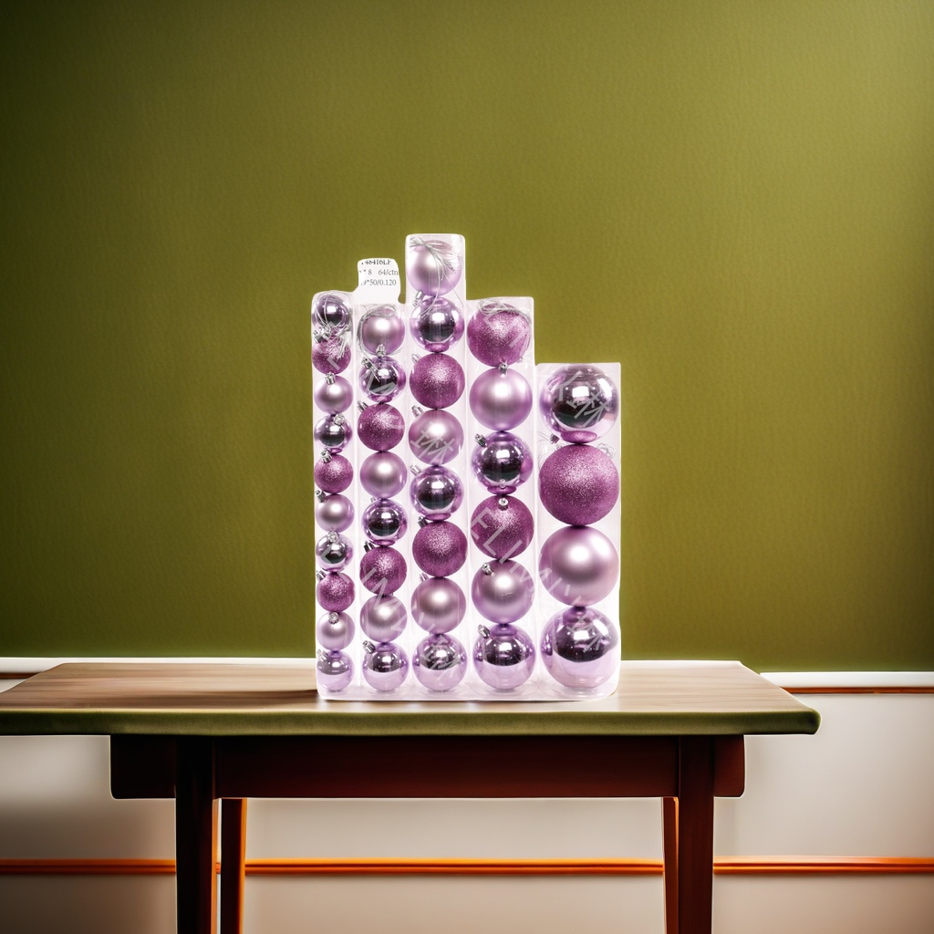 A set of 20 purple Christmas decorative balls in a festive atmosphere hanging gift box details Picture
