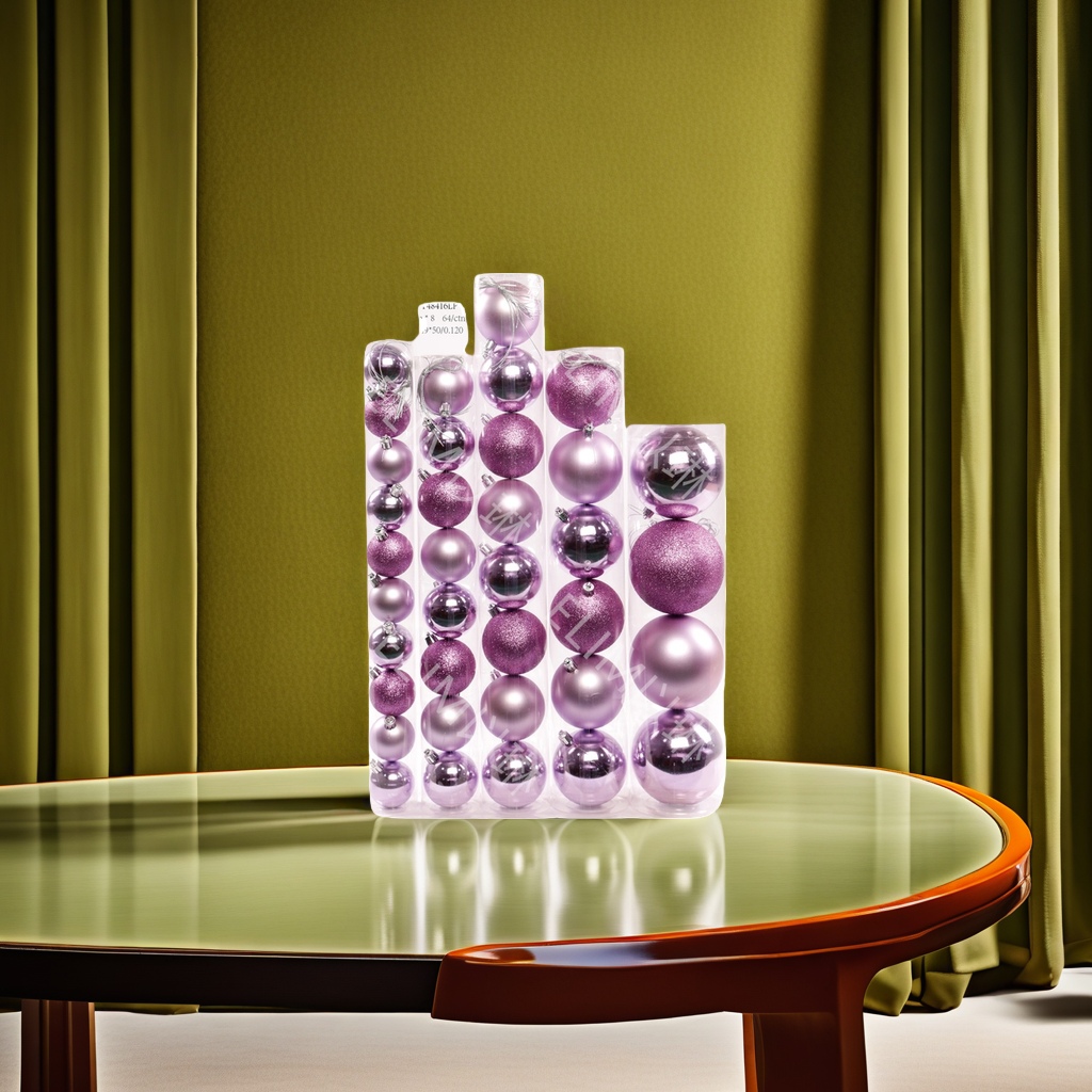 A set of 20 purple Christmas decorative balls in a festive atmosphere hanging gift box Specification image