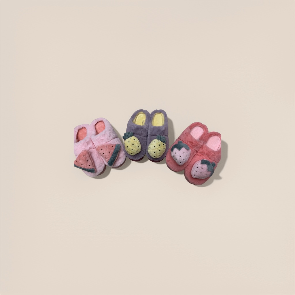 粉色西瓜紫色菠萝粉色草莓图案拖鞋 Specification image