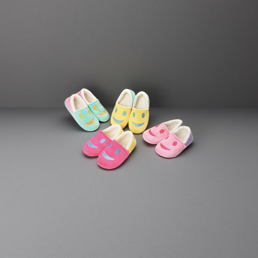 Colorful smiling cotton slippers for women, anti-slip soft soles, summer breathable casual slippers Application Scenario
