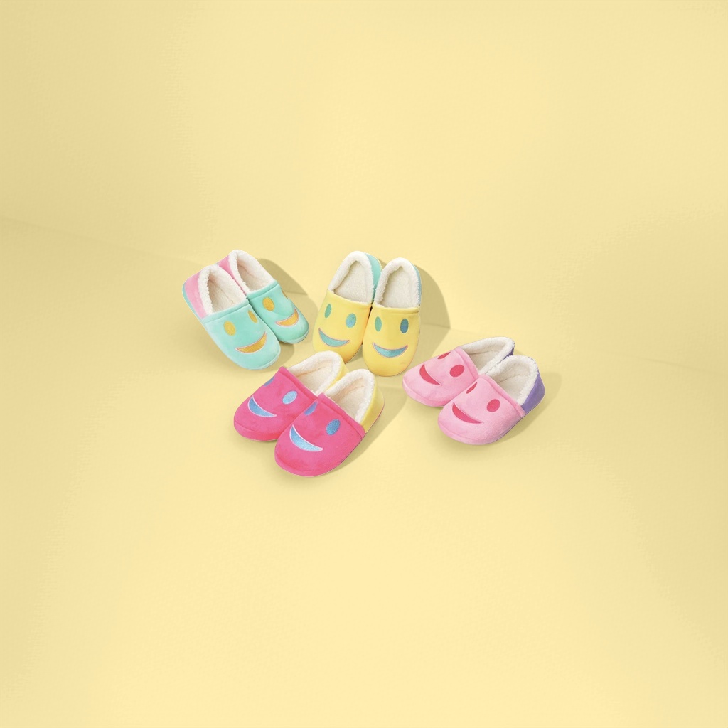 Colorful smiling cotton slippers for women, anti-slip soft soles, summer breathable casual slippers details Picture