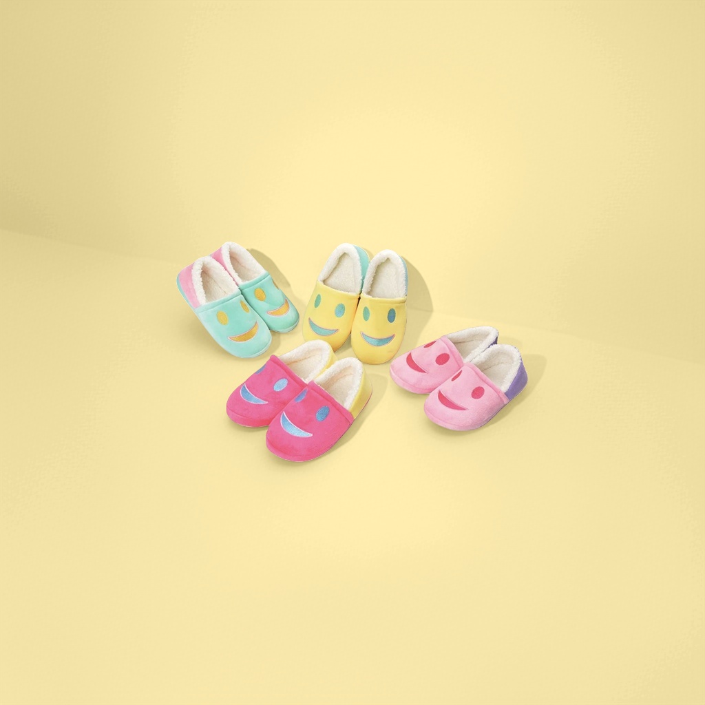 Colorful smiling cotton slippers for women, anti-slip soft soles, summer breathable casual slippers Item Picture