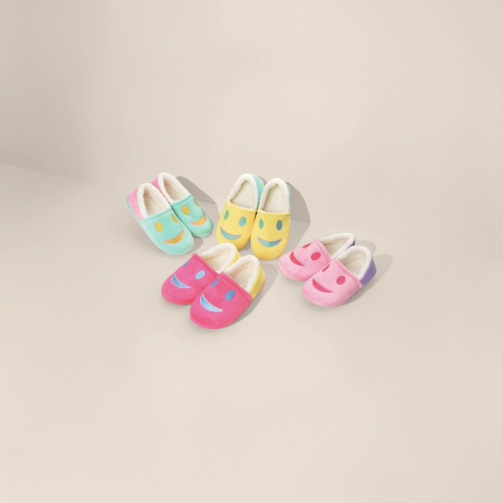 Colorful smiling cotton slippers for women, anti-slip soft soles, summer breathable casual slippers Specification image