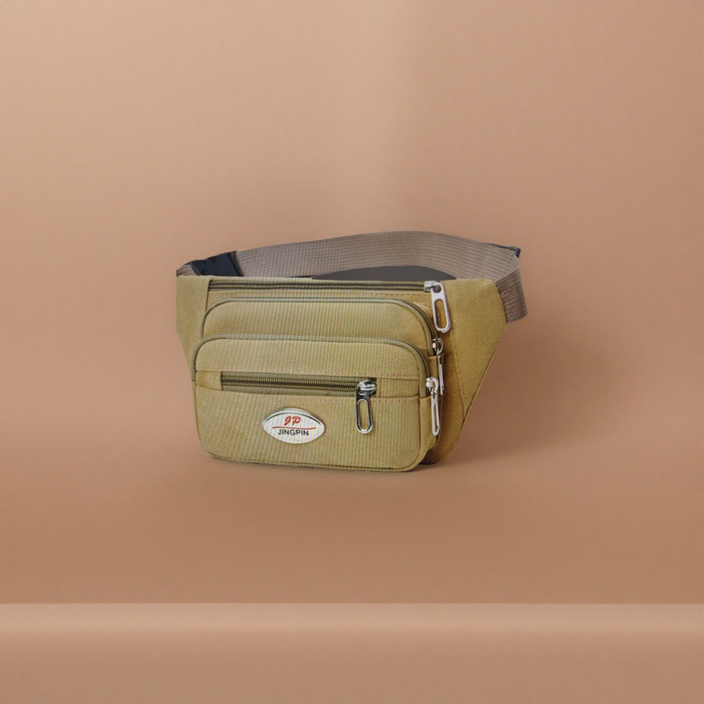 Khaki waist bag, a lightweight and multi-functional crossbody bag for both men and women