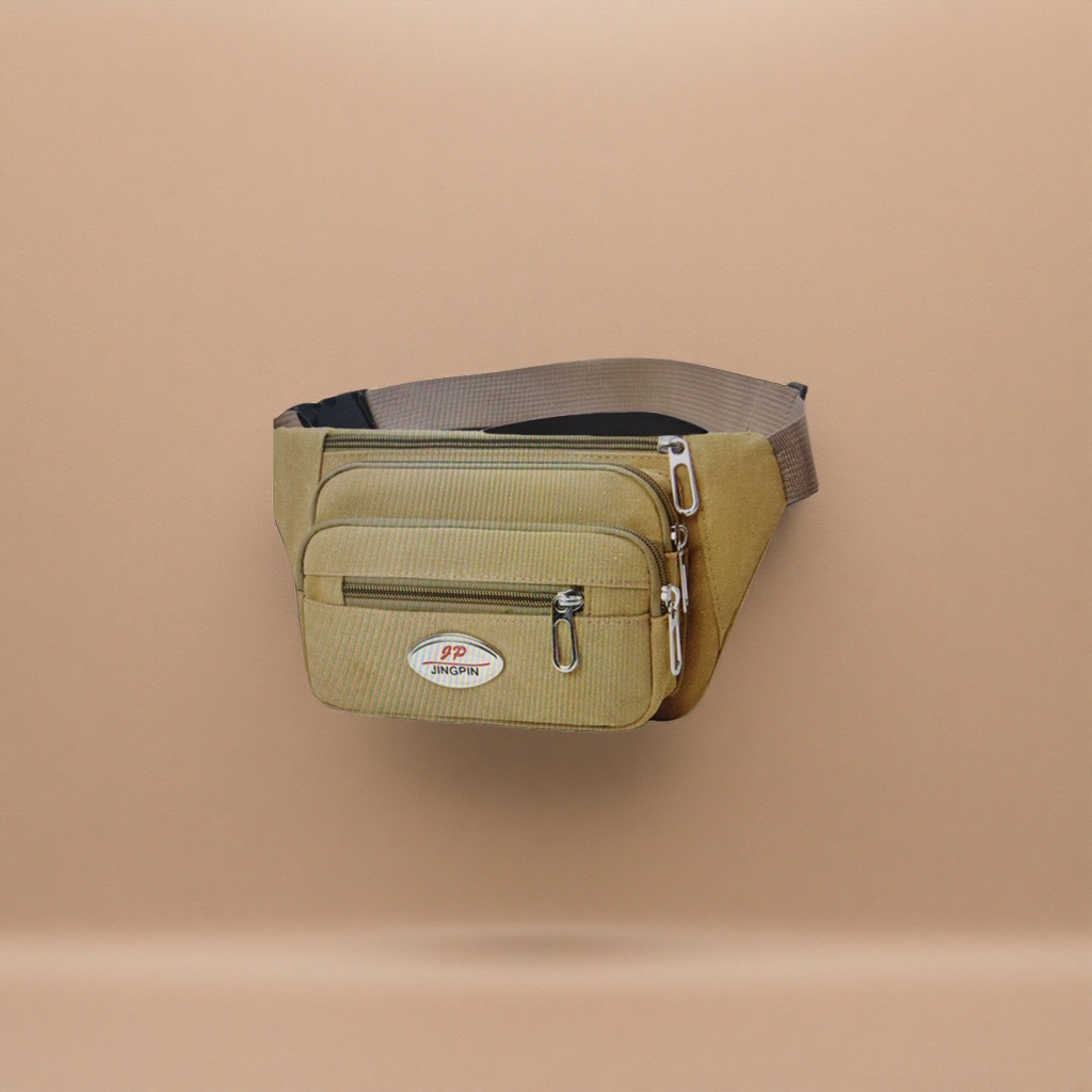 Khaki waist bag, a lightweight and multi-functional crossbody bag for both men and women details Picture