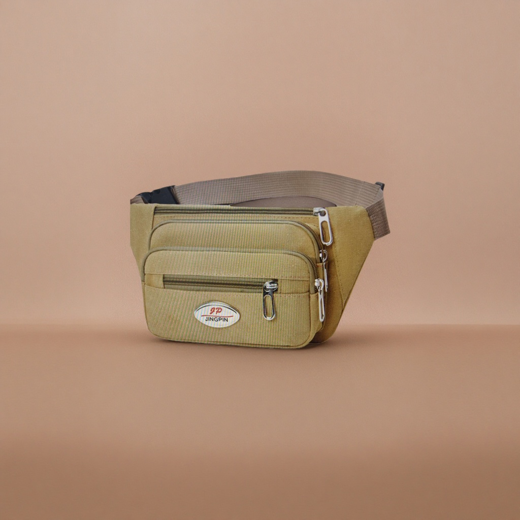 Khaki waist bag, a lightweight and multi-functional crossbody bag for both men and women Specification image
