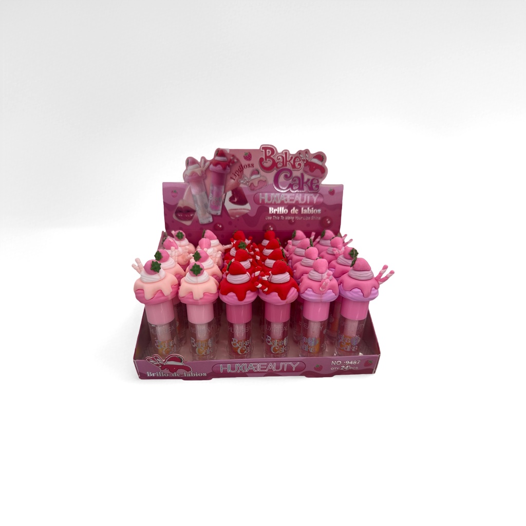 Pink cake-shaped lip gloss display box, sweet and girlish style storage box, beauty props