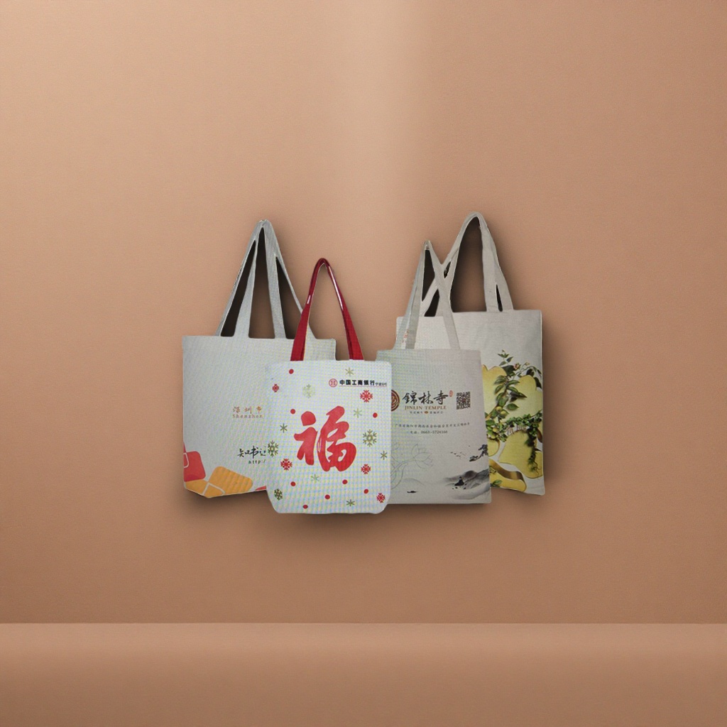 Bolsa de lona blanca de gran capacidad simple bolsa de compras de algodón portátil plegable ecológico viaje diario