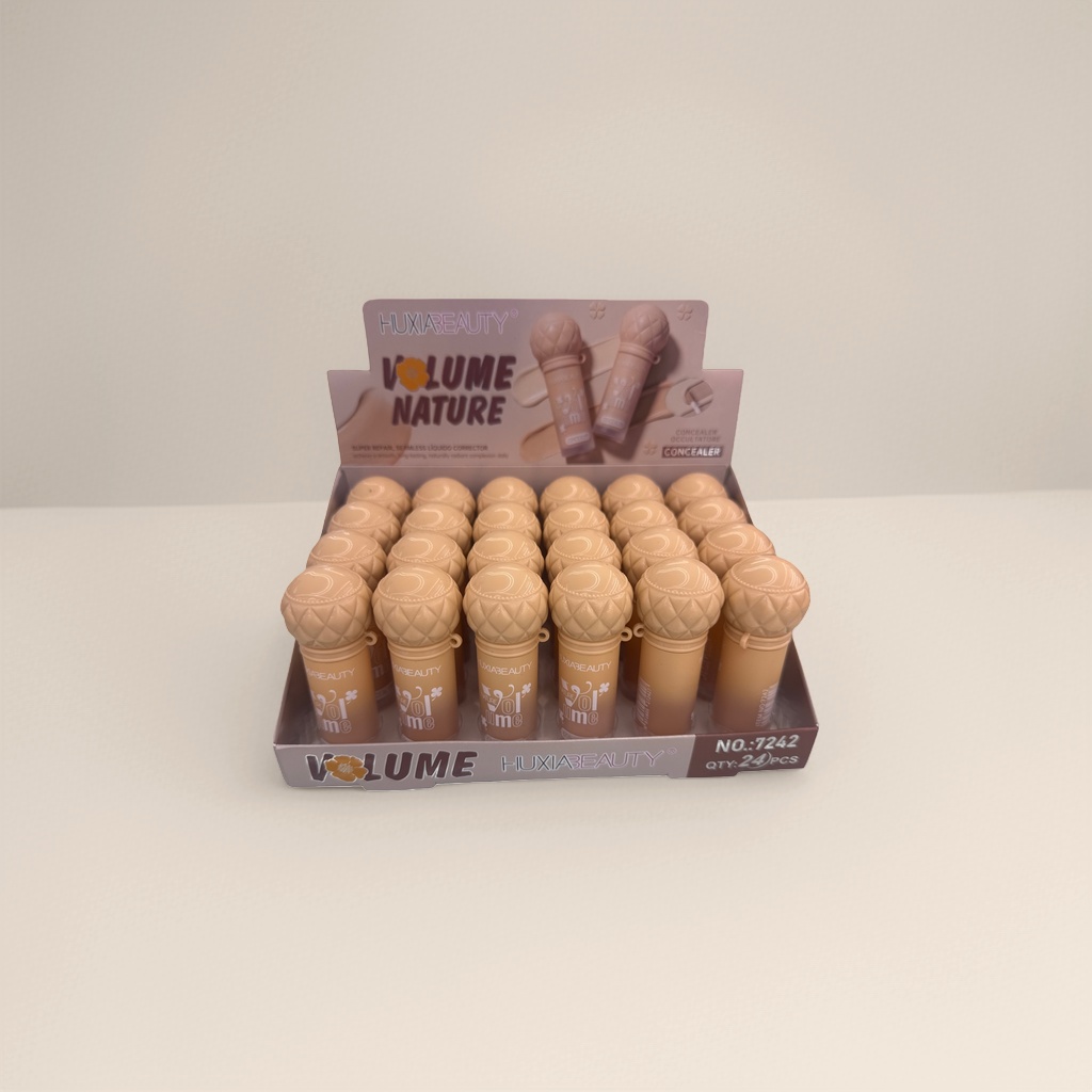 The beige engraved bottle cap concealer is light and thin, covering blemishes for a long time without smudging Specification image