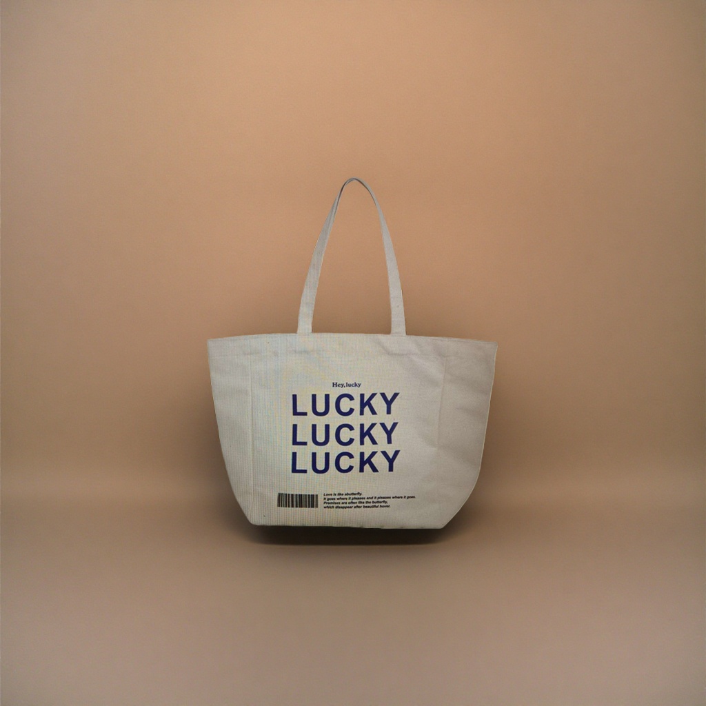 The beige canvas bag is a simple and versatile large-capacity hand-held shopping bag Application Scenario