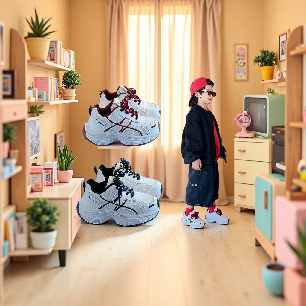 白色厚底运动鞋 休闲百搭透气轻便女款