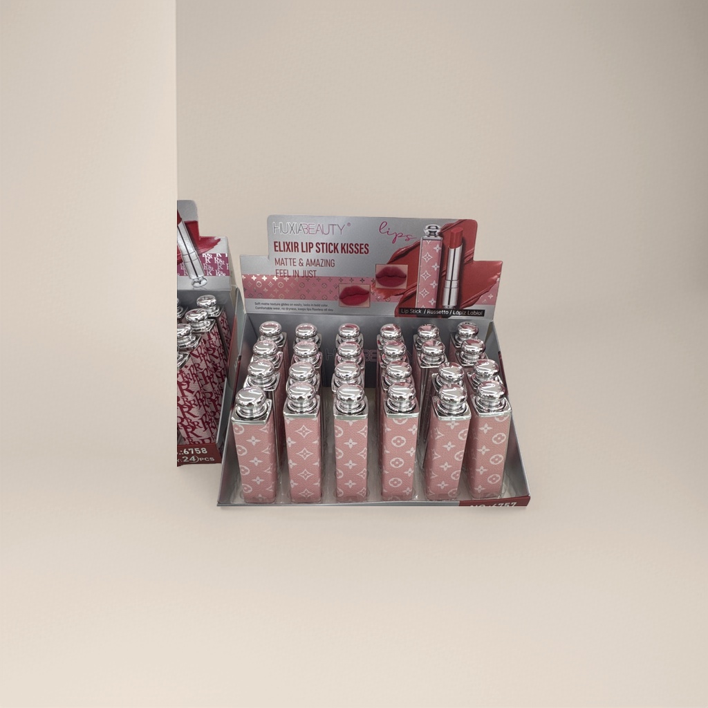 Pink patterned lipstick box display style, rotatable multi-compartment storage cosmetic box Specification image