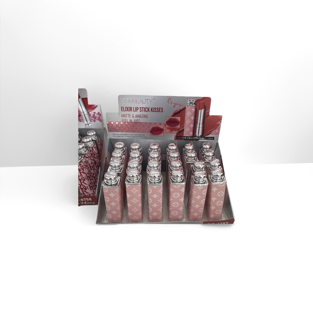 Pink patterned lipstick box display style, rotatable multi-compartment storage cosmetic box details Picture