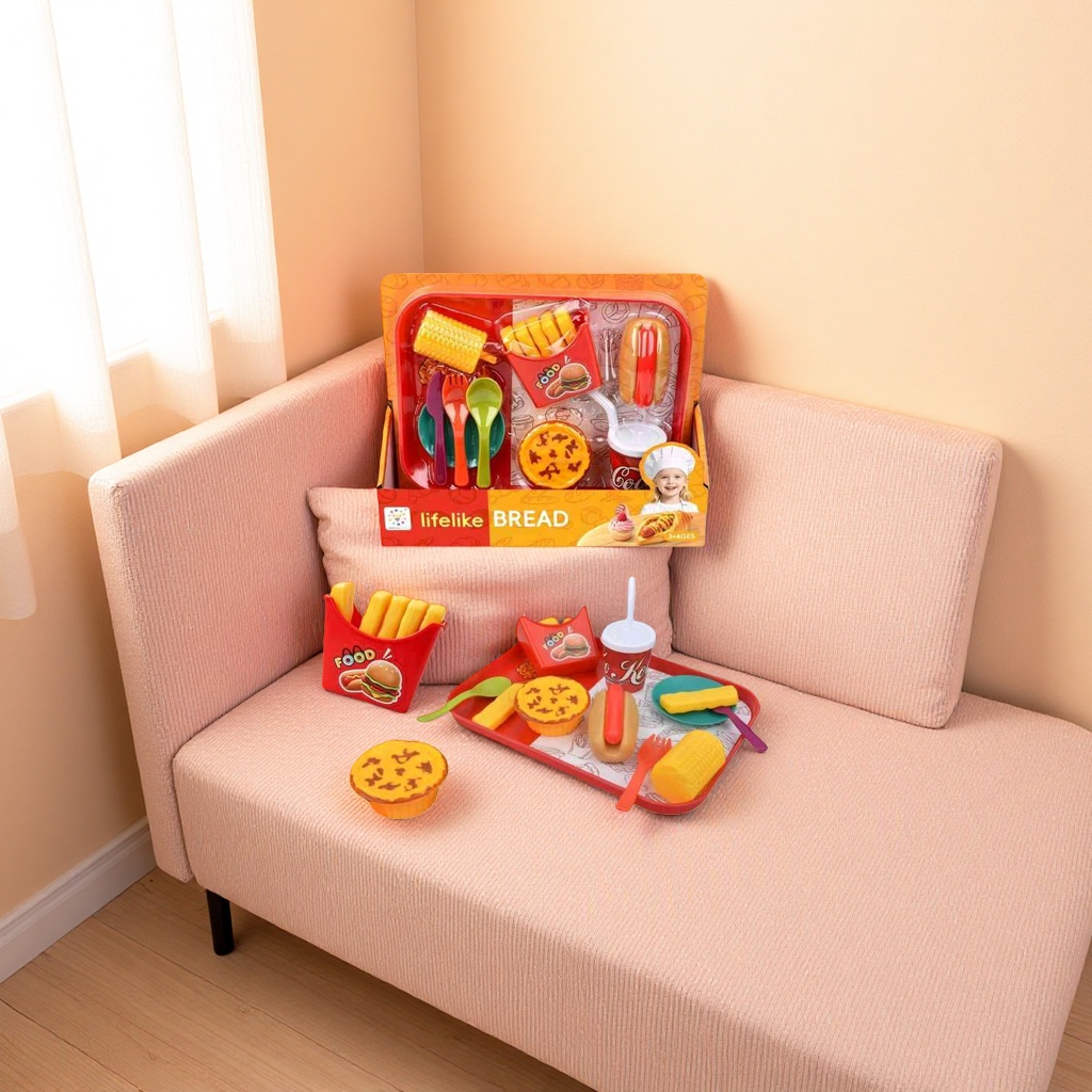 Colorful children's simulation fast food toy set, role-playing and educational early education