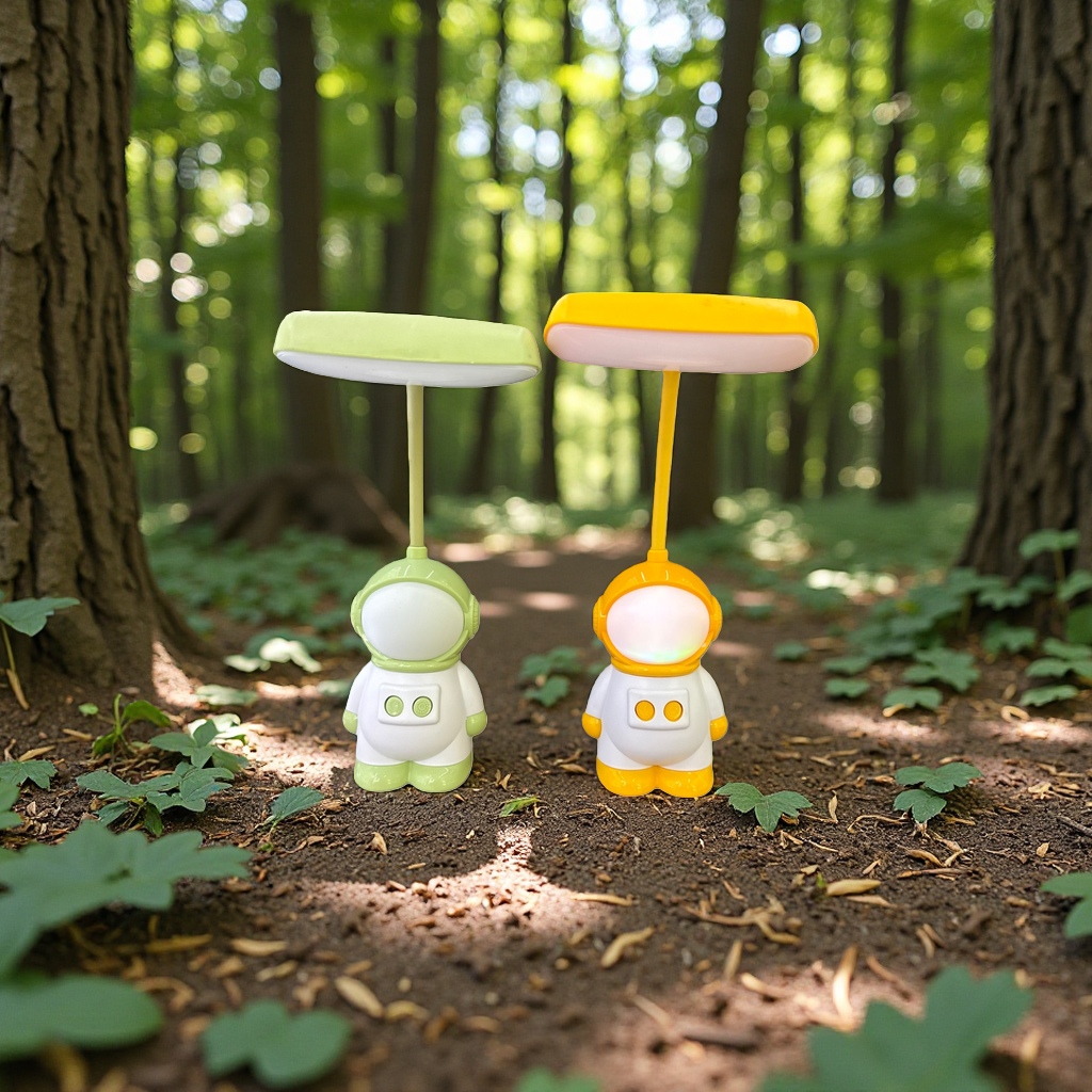 Yellow astronaut shaped desk lamp, creative children's bedroom bedside lamp Application Scenario