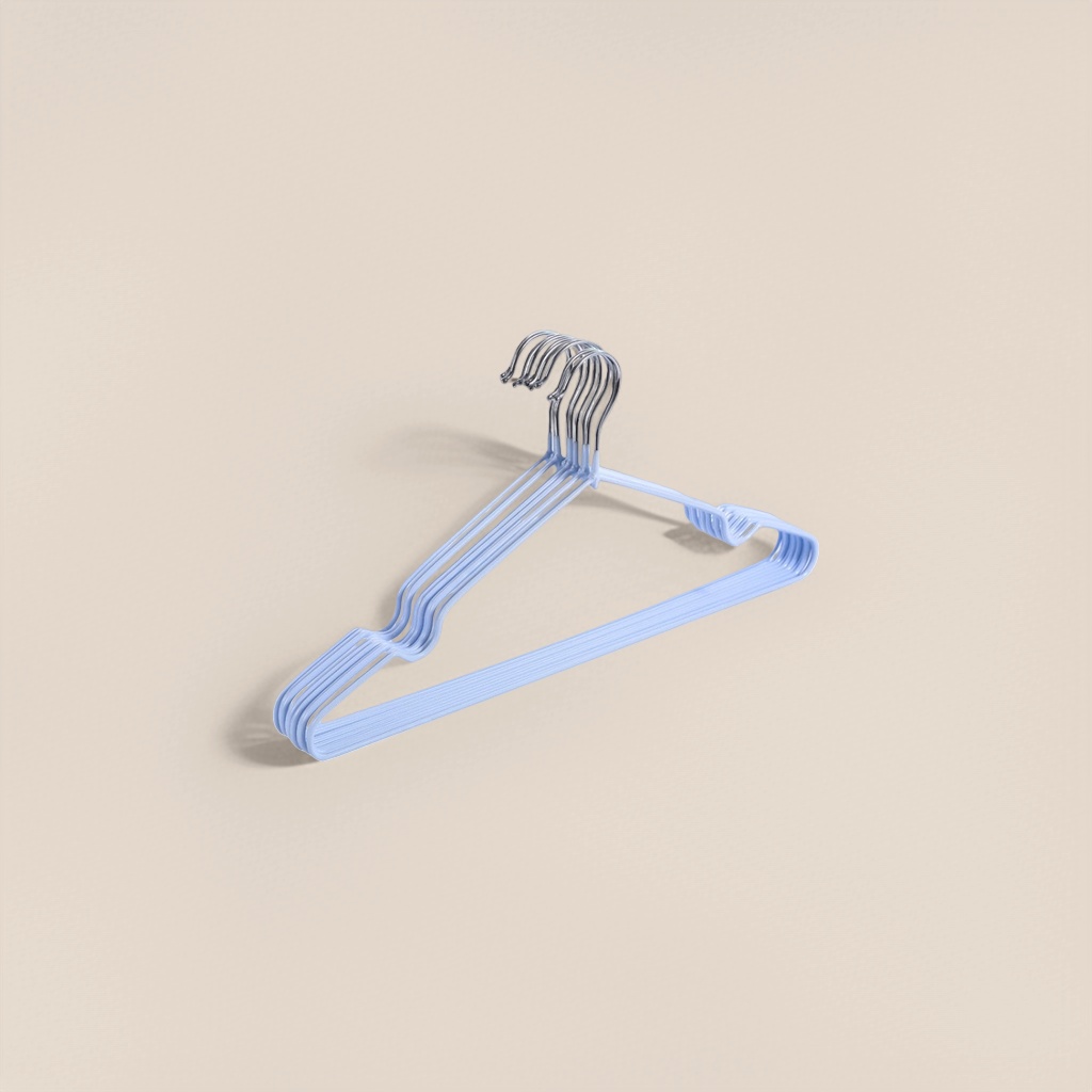 A simple Nordic-style blue plastic clothes hanger for home storage and hanging Application Scenario