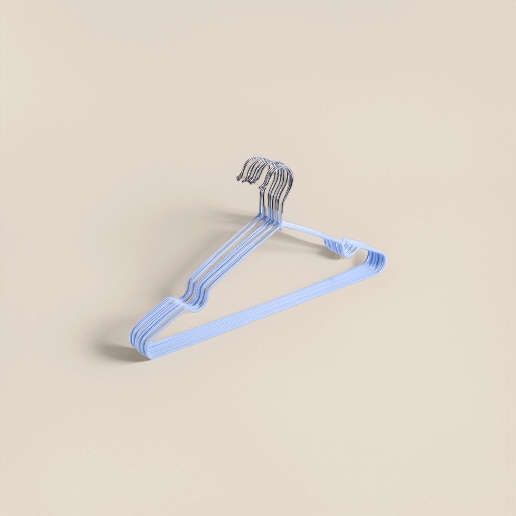 A simple Nordic-style blue plastic clothes hanger for home storage and hanging Specification image