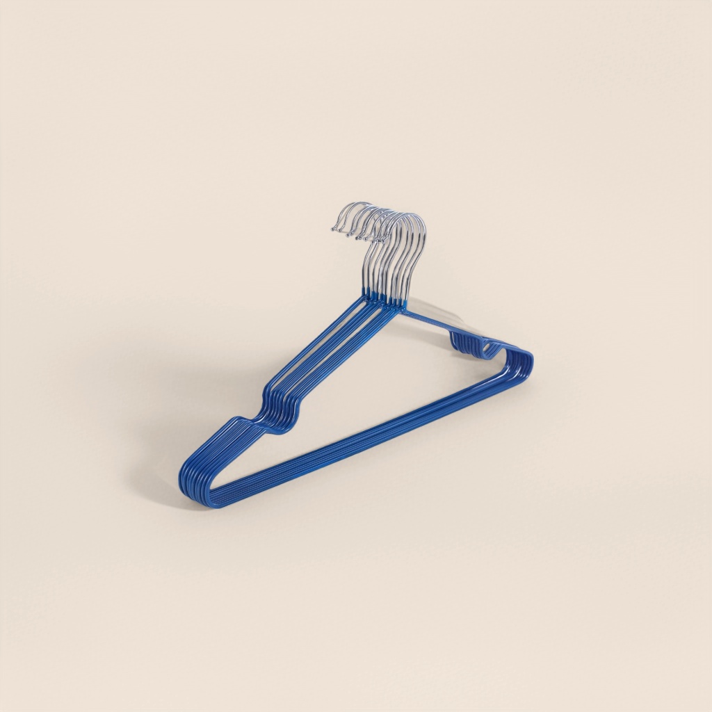 Blue plastic anti-slip hanger, thickened load-bearing household storage hanger Application Scenario