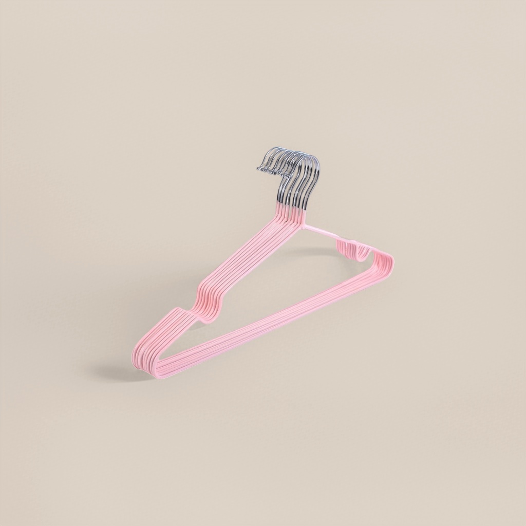 Nordic-style pink clothes hanger for home use without holes, simple and modern bedroom storage