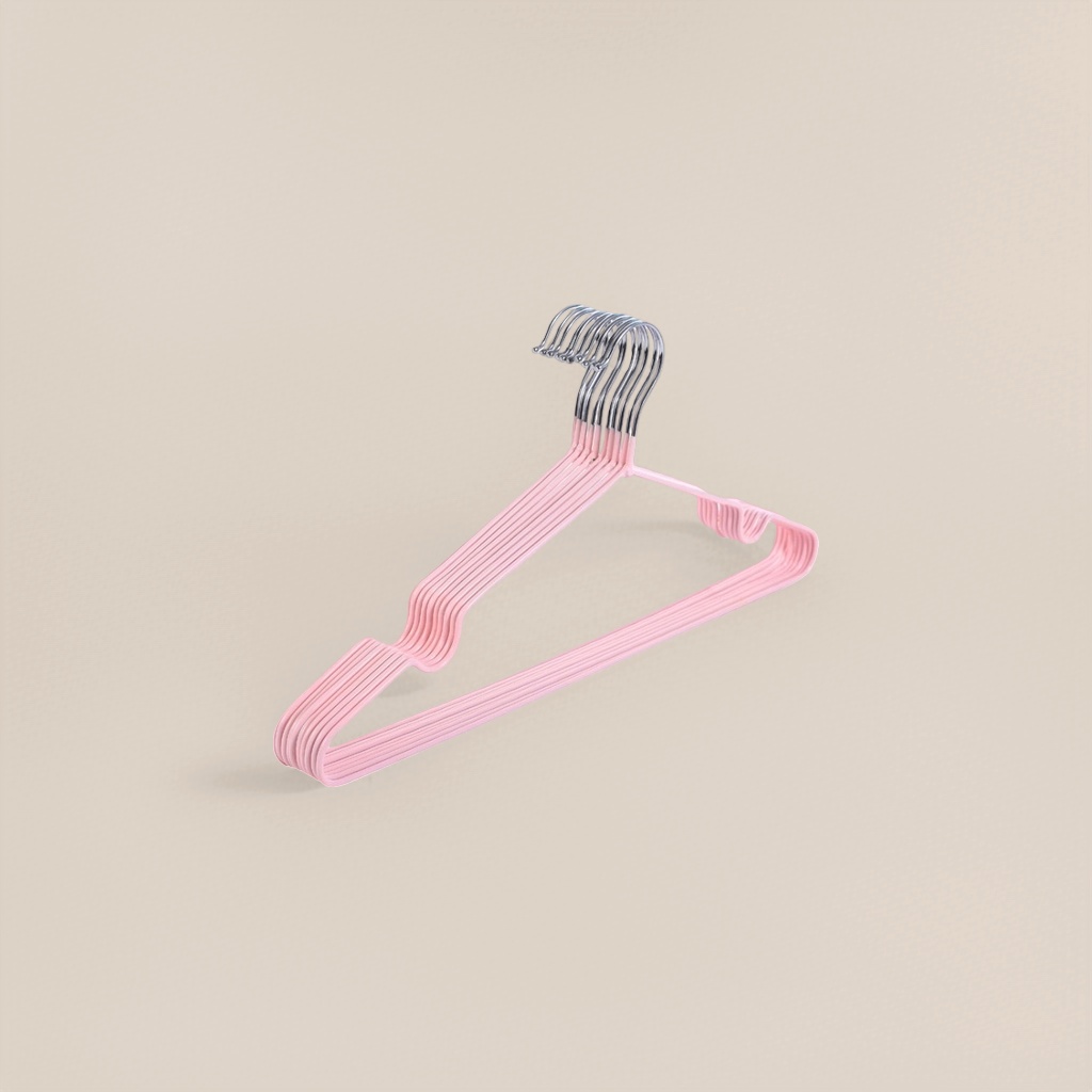 Nordic-style pink clothes hanger for home use without holes, simple and modern bedroom storage details Picture