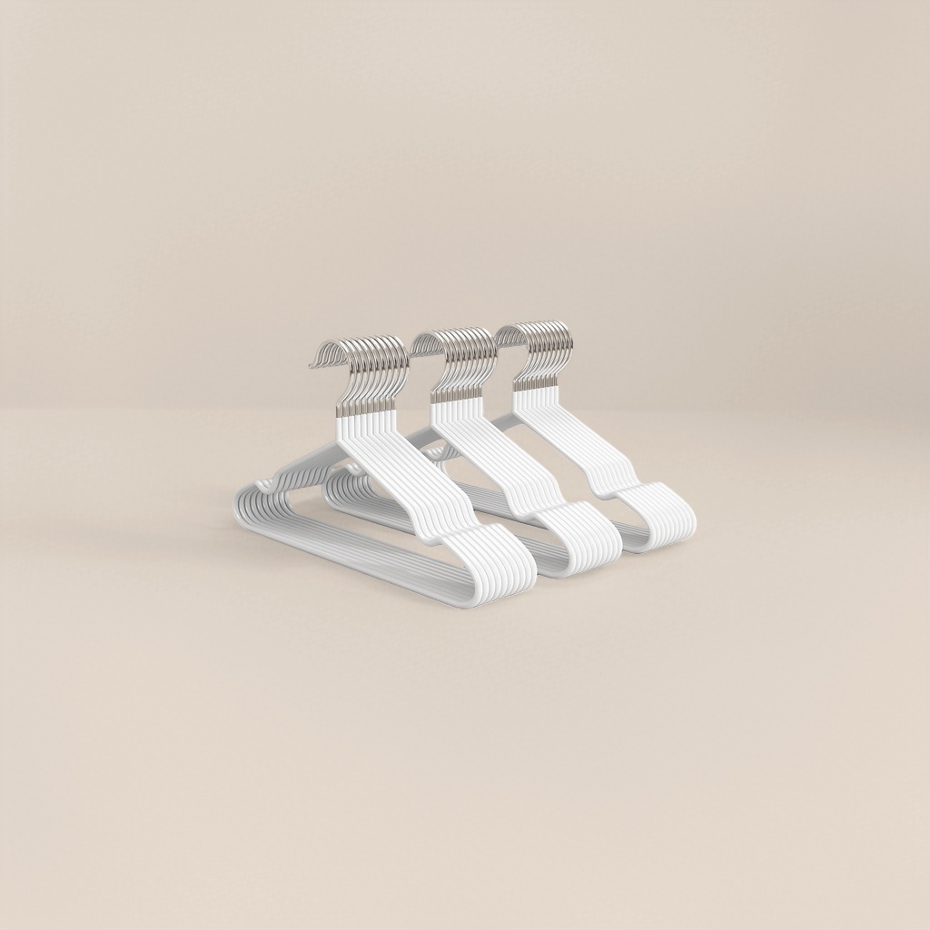 White plastic clothes hanger, a household multi-functional anti-slip thickened load-bearing hanger Specification image