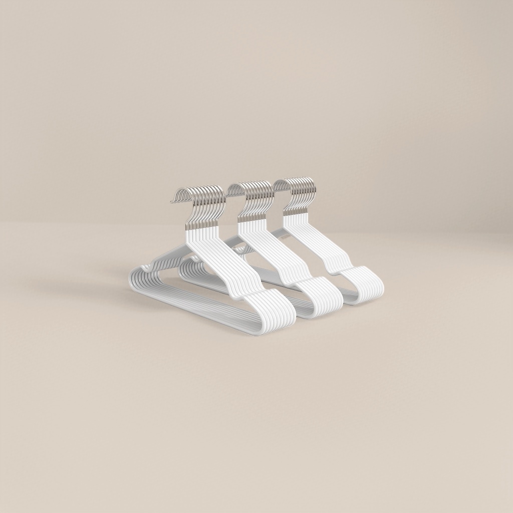 White plastic clothes hanger, a household multi-functional anti-slip thickened load-bearing hanger