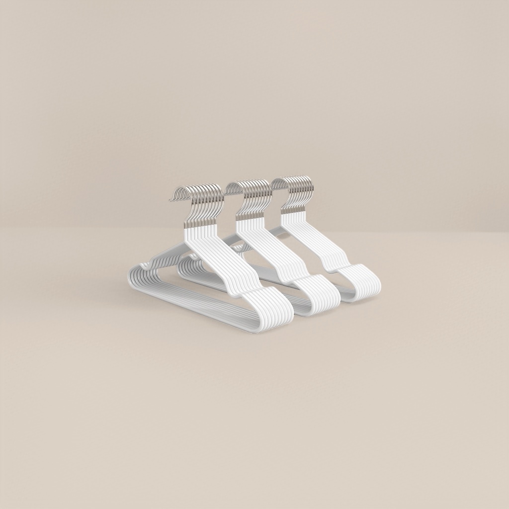 White plastic clothes hanger, a household multi-functional anti-slip thickened load-bearing hanger Application Scenario