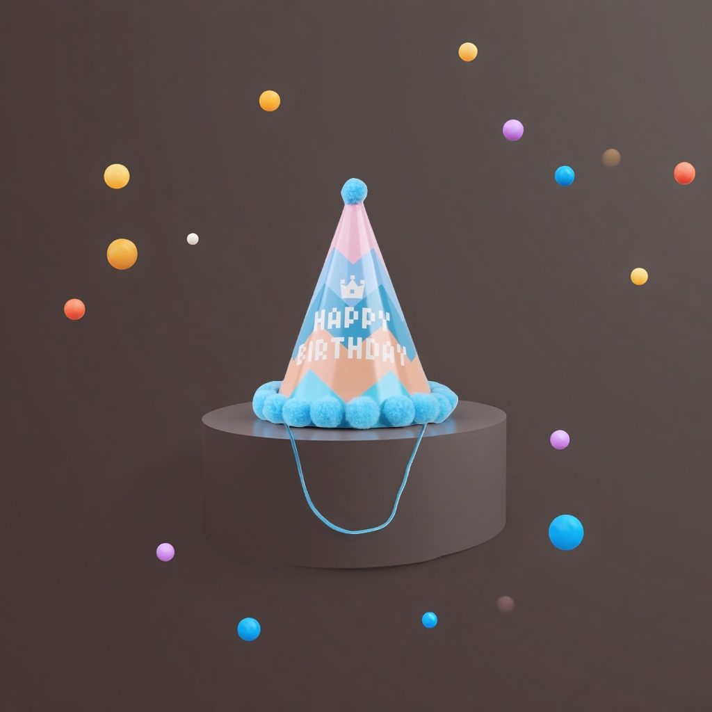 彩色条纹生日帽产品图