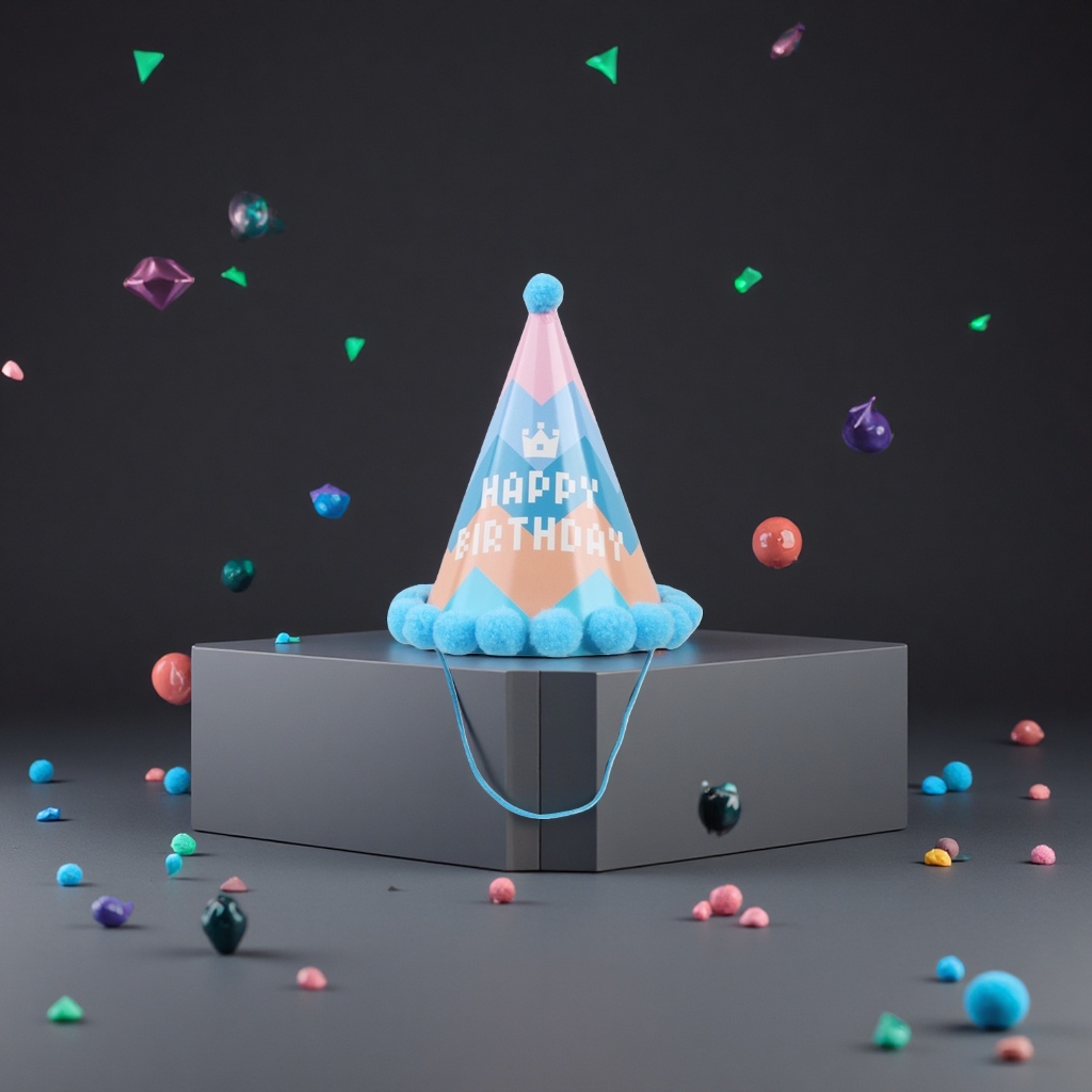 彩色条纹生日帽派对装饰用品儿童成人通用